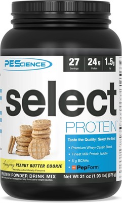 PEScience Select Protein, Peanut Butter Cookie, 27 Servings, Premium Whey and Ca
