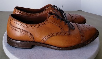 Allen Edmonds Strand 11.5D Walnut Brown Cap Toe Brogue Oxfords USA Dress Shoes