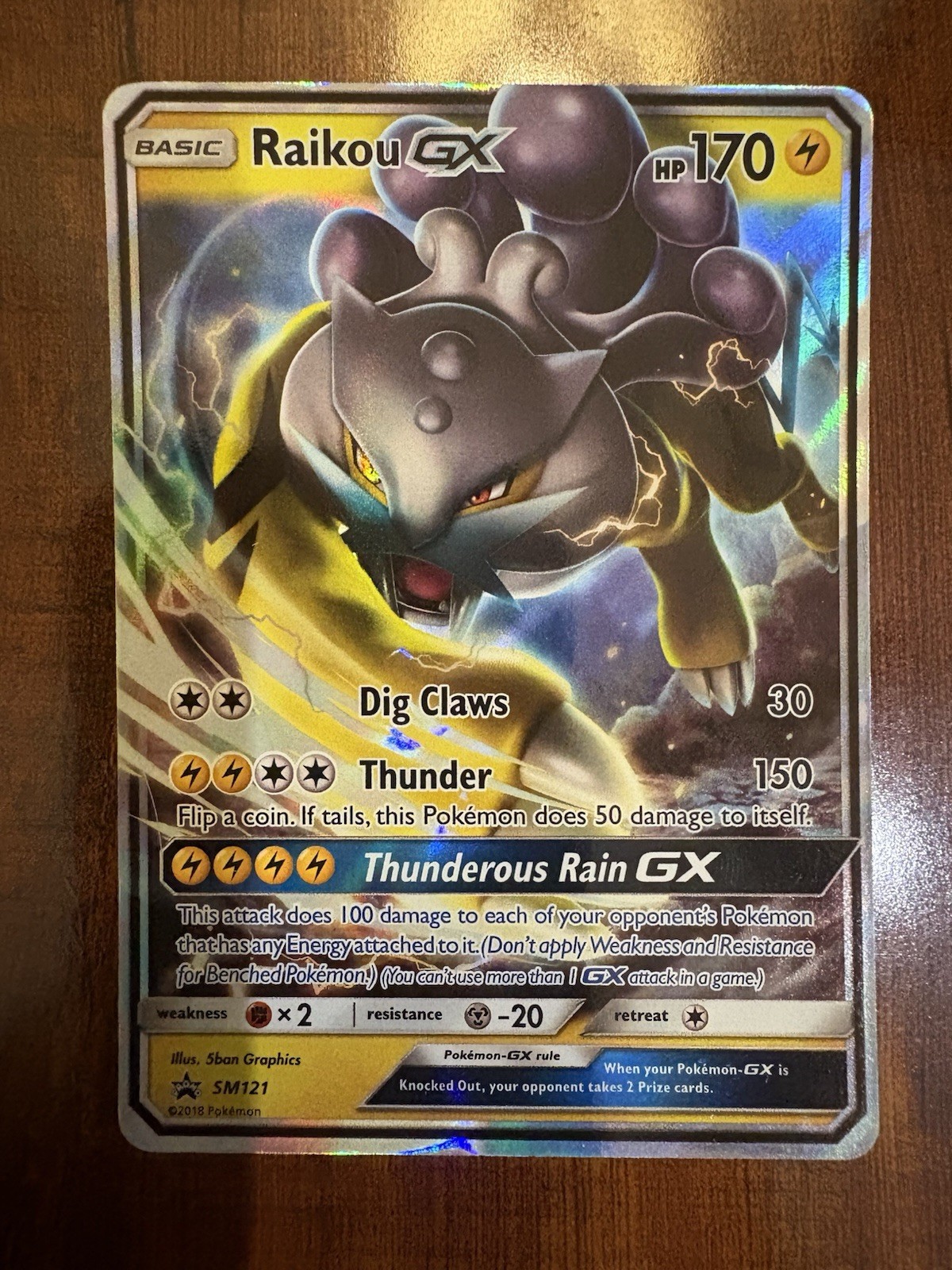 Pokemon Raikou GX SM121 Sun & Moon Black Star Promo Holo NM ⚡️