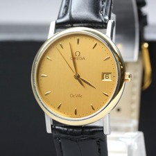 OMEGA De Ville con Caja Reloj Hombre Vintage 1993 Cuarzo Cal.1532 Oro Fecha...