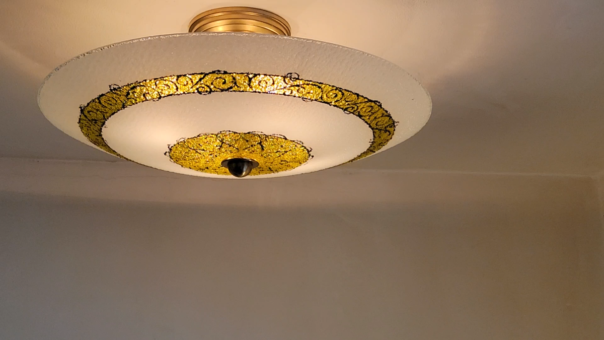 841c Vintage 60's 70's mid century modern 19 Ceiling Light lamp