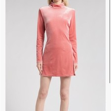 New!! Reformation Libra Long Sleeve Velvet Pink Dress