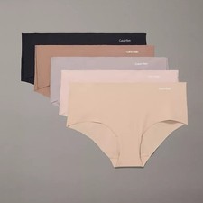 Calvin Klein Womens 5 Pk Invisibles Hipster Microfiber Pantie Underwear Size Med