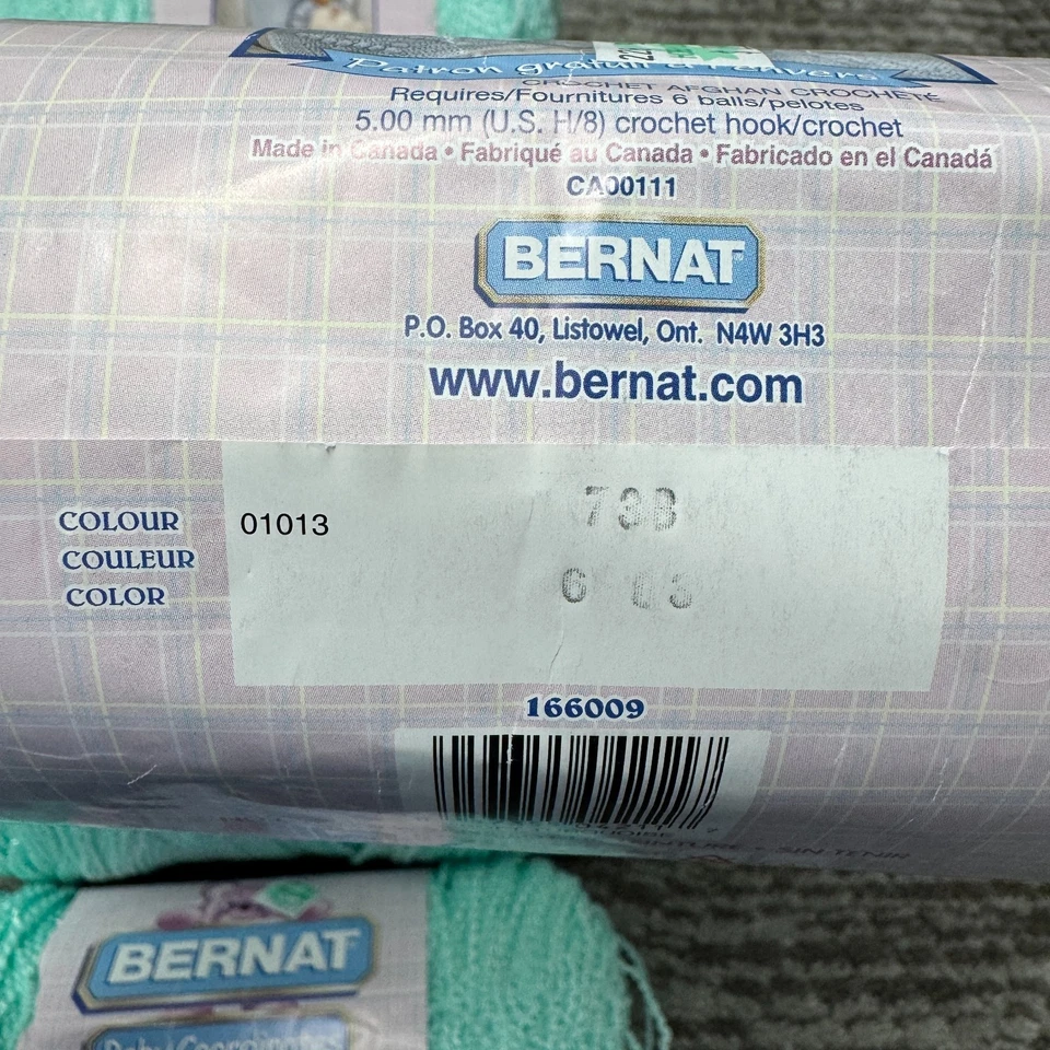 Bernat Baby Coordinates Afghan 5 madejas 6 oz Ea Sports peso verde menta-RARO Foto 4 de 4