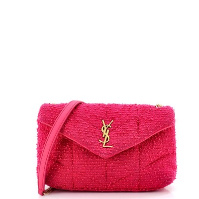 Saint Laurent Loulou Puffer Shoulder Bag Quilted Tweed Mini