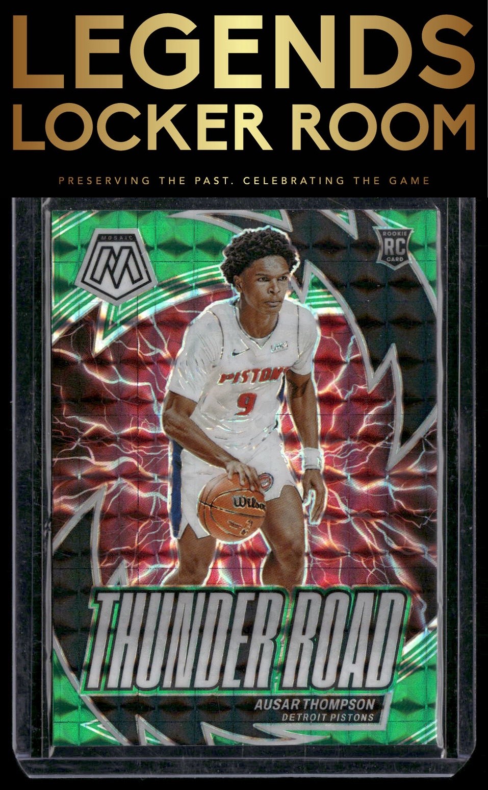 2023-24 Panini Mosaic #16 Ausar Thompson Thunder Road Mosaic Green