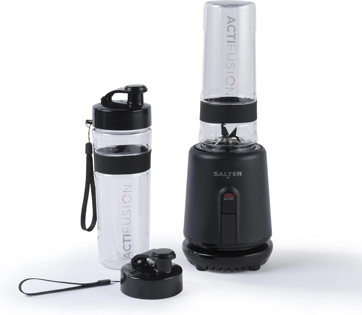 Salter Kuro Actifusion Blender Smoothie Protein Shake 2 Sport Bottles EK6133MBLK
