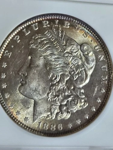 1886 $1 Morgan Dollar ANA MS63 "Genie Holder" Toned