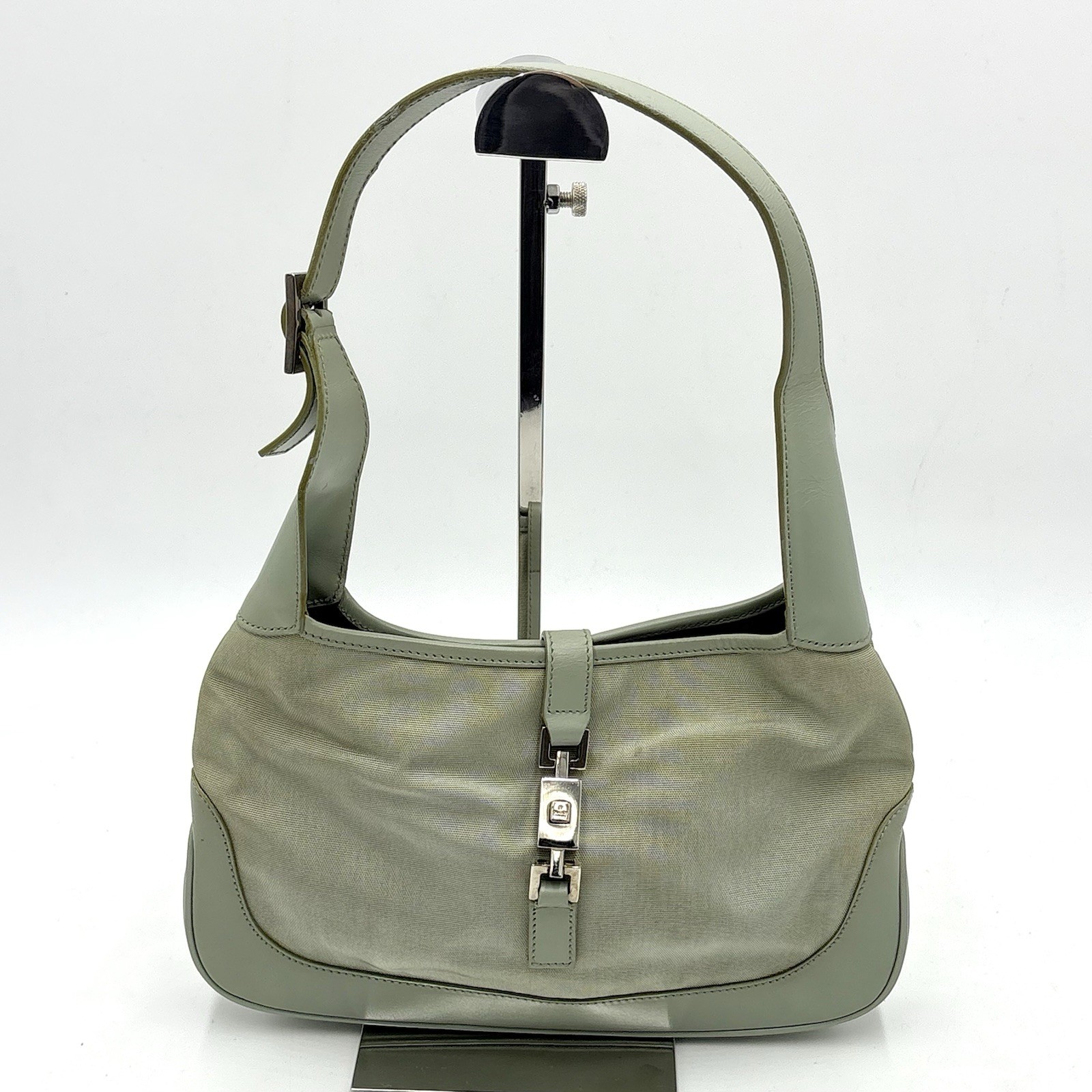 Auth Gucci Jackie Nylon × Leather Shoulder Bag Mini Handbag 001-3735 2Y4106