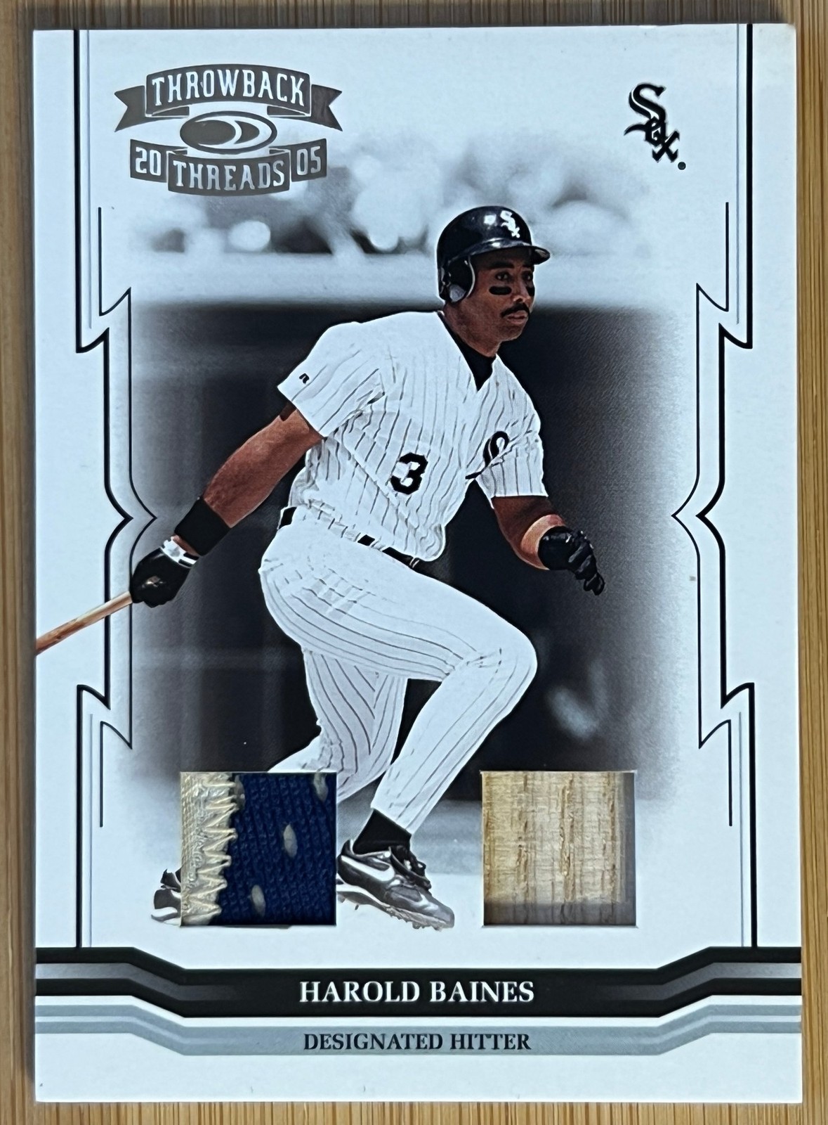 2005 Throwback Threads Dual Patch Back Damage Harold Baines 02/25 #286