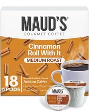 Cinnamon Roll Coffee Pods 18 ct Medium Roast 100 Arabica Compatible with Keurig