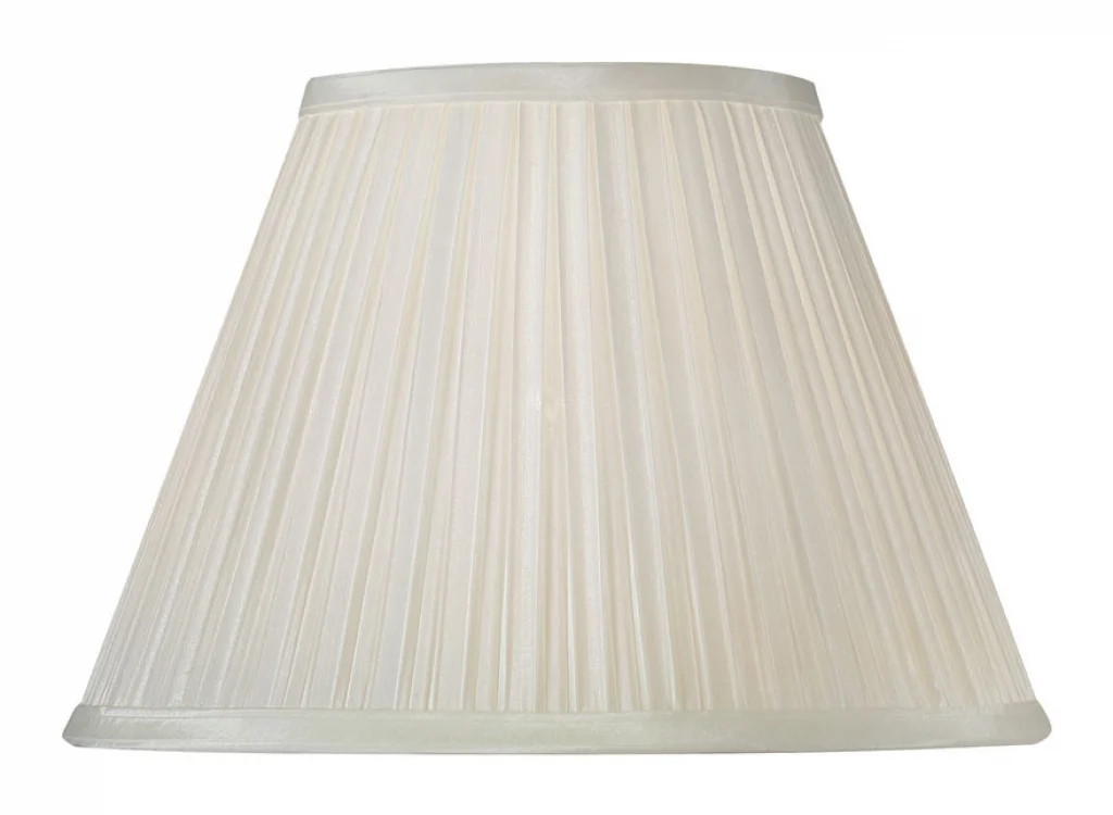 Lampshade Cream 12"" Tapered Small Box Pleat Ivory Faux Silk 305mm Oaks Lighting