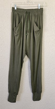 Womens Green Lightweight Jogger Sweatpants With Pockets Size Medium New 1Y1160