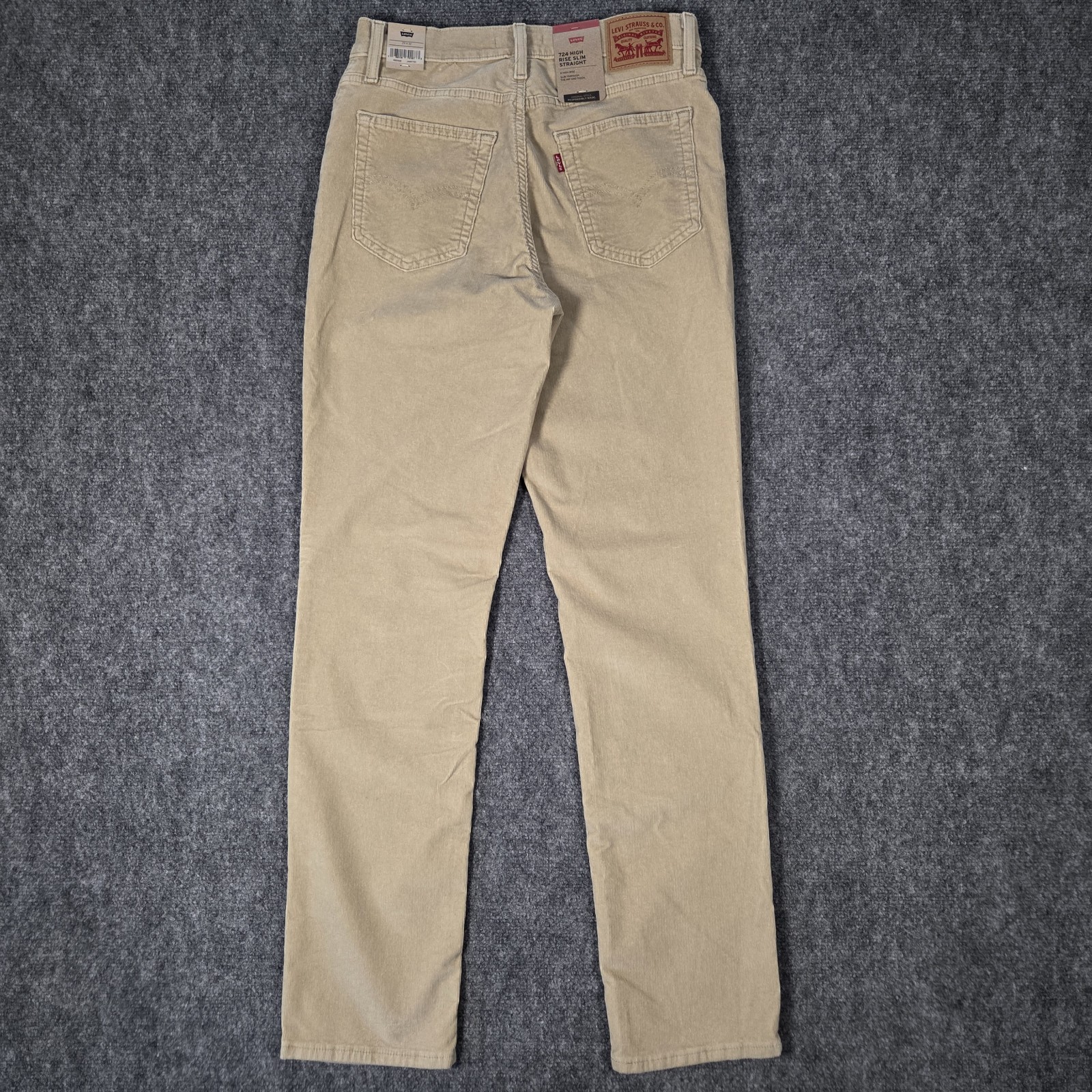 NWT Levi's 724 Womens 29x32 High Rise Slim Straight Beige Corduroy Pants Tan thumbnail 15
