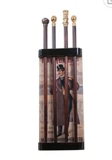 Umbrella Cane Walking Stick Holder Decorative Mounted Wooden Rack New In Box