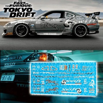 Waterslide Decals 1/64 1:64 scale Fast&Furious Tokyo Drift Sean's Silvia S15