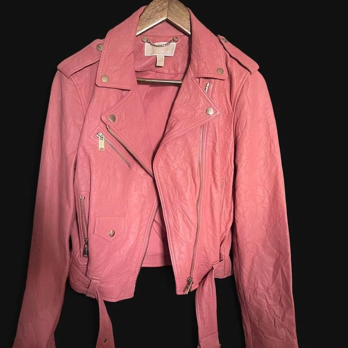 Michael Kors Leather Outer Shell Red Coats, Jackets & Vests for