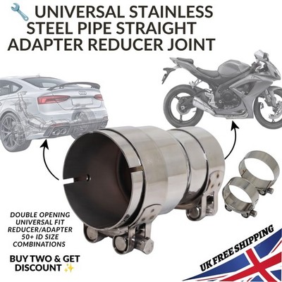 Universal Auto Motorrad Auspuffrohr Reduzierstück Adapter - Edelstahl Schalldämpfer*