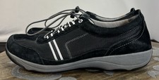 Dansko Helen Sneakers Womens 41 US 10 Black Suede Mesh Comfort Bungee