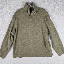 Polo Ralph Lauren Sweater Mens XL Estate-Rib Knit Long Sleeve 1/4-Zip Pullover