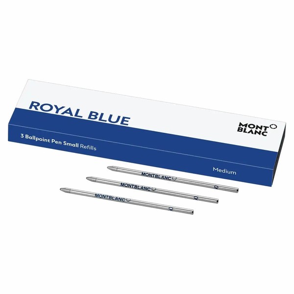 3X Montblanc Small Ballpoint/Kugelschreiber Mine Royal Blue/Blau - Refill/Ersatz-image