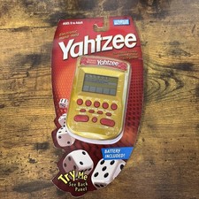 Vintage Hasbro Yahtzee Electronic Handheld Game Gold  Red 2004 NOS