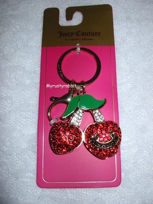 Juicy Couture Cherry Bag Charm & Key Chain Cherries BLING ~ NEW