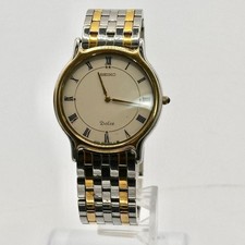 SEIKO Dolce 9530-6040 Beige Dial Quartz Men Vintage Watch Used Working #06