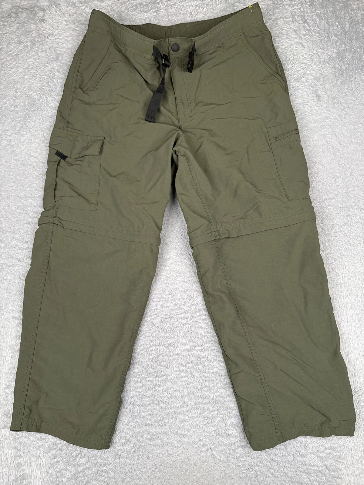 NordicTrack Pants Mens 36x29 Green Cargo 100% Nylon Hiking Convertibe Quick Dry