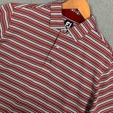 FootJoy Polo Shirt Mens Large Multi Striped Short Sleeve Stretch Pique Tech Golf