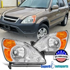 For 2002 2003 2004 Honda CR-V Headlights Lamps OE Replacement Assembly L+R Pair