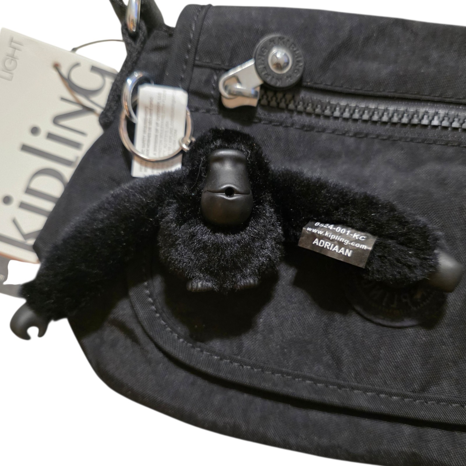 Kipling: Live Light, Sabian Black/Noir Crossbody Bag/Purse w/ Adriaan Key Chain image 2