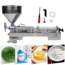 600ml Liquid Paste Filling Machine Pneumatic Bottle Pack Piston Filler  Hopper