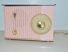 Vintage 1960 PHILCO PINK AM RADIO F824-124 For Parts Or Repair