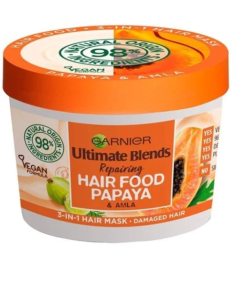 Garnier Hair Food 3-In-1 Treatment Mask, Intensely Damaged Hair 400ml