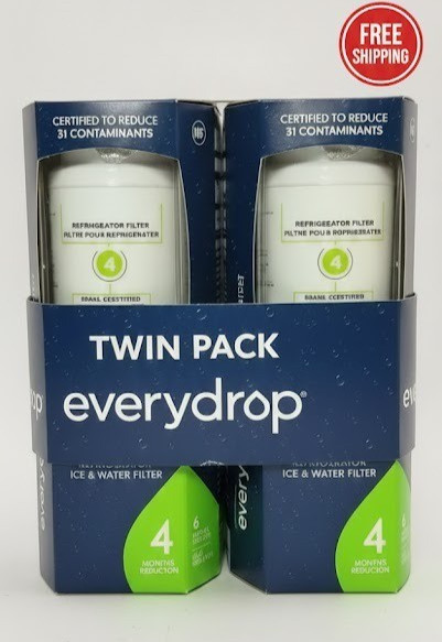 EveryDrop Water Filter 4 EDR4RXD1 by Whirlpool Refrigerator &Ice 2 Pack New