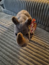 Ty Beanie Babies - Spike Rhino 1996 *RARE, ERRORS* (Excellent, Retired, Baby)