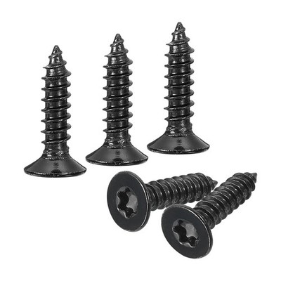 50Pcs M5 x 20mm 304 Stainless Steel Flat Head Torx Screws Fit T25 Bit Black