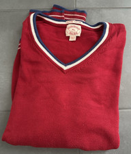 Brooks Brothers Red Pullover Sweater Supima Cotton Nautical Preppy Size XL