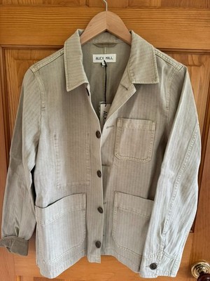 Alex Mill women's work jacket, NWT, herringbone weave, beige S/M