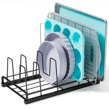 Best Food Container Lid Organizer Adjustable 6 Dividers Full-Metal Pot and Pan