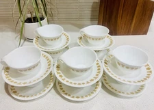 Vintage Corelle by Corning Butterfly Gold Hook Handle Coffee Tea Cup Saucer