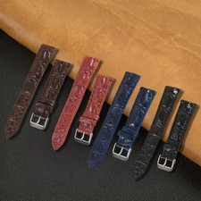 Crocodile Hornback Leather Watch Strap Genuine Crocodile Watch Band Men Handmade