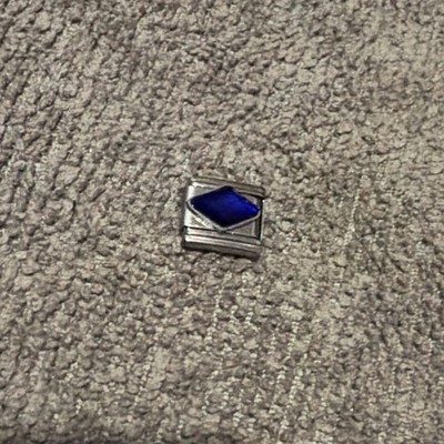 Neu Blau Diamant Form Silber Charm passt allen 9mm Klassisch Italienisch Armband