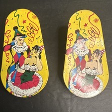2 Tin Noise Makers 1950  s Vintage US Metal Toy Mfg Co. New Years Party Spin