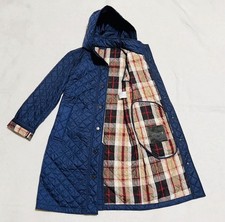 MACKINTOSH LONDON Quilted Coat Long Length Navy Size38 with Detachable Hood