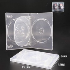 20PC Clear STANDARD 4 Disc DVD Cases 14MM 4 DVD For Sony PlayStation 2