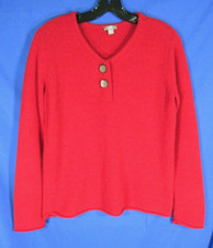 J. JILL Sweater/Top RED So Soft and Comfy  LIGHT WEIGHT Rolled Hem PULLOVER XS