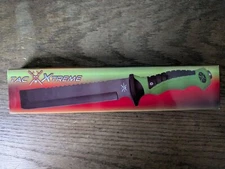 Tac Xtreme 12" Black Blade Green & Black Handle w/ Sheath  TX-076GB