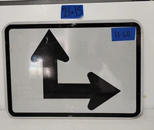 Road Traffic Street Sign Authentic Retired Arrow Straight Right 21" X15"  11-60